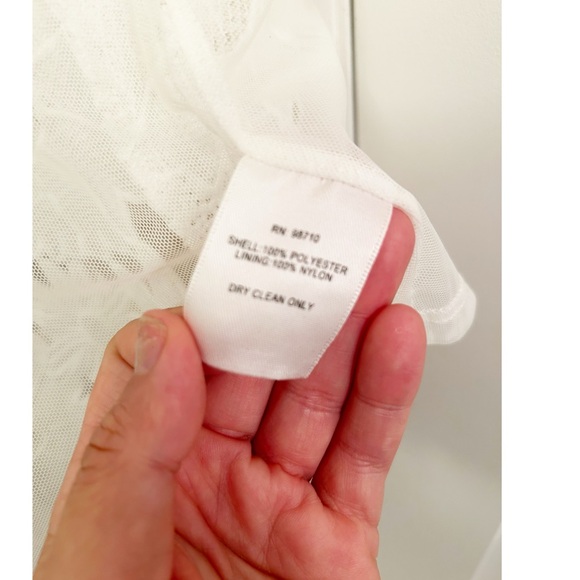 MICHAEL SIMON Textured white Floral Sheer Cropped Blazer Gold hardware SZ:Small - Picture 11 of 16